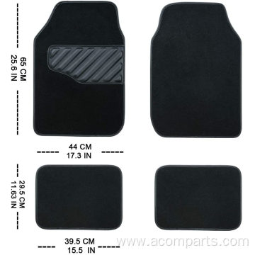 Black Carpet Floor Mat with Driver Heel Pad